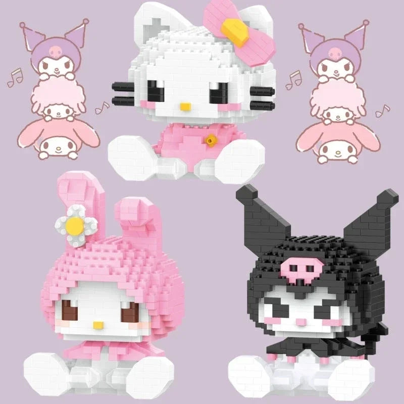 KEEPPLEY Sanrio building block figures arranged in a playful scene