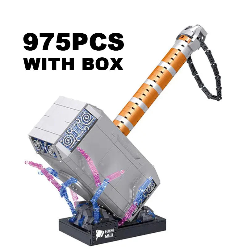 Thunder hammer building block model shown with size reference
