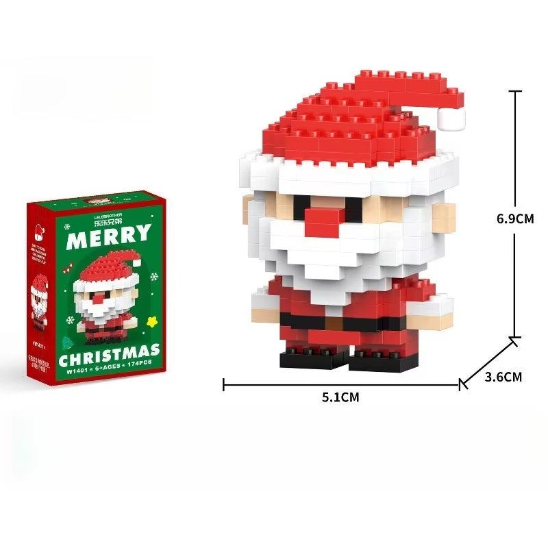 Mini Santa building block set size 6.9cm with Christmas gift box packaging for holiday decor