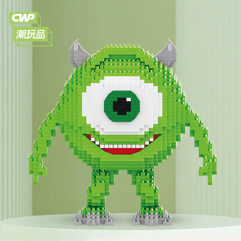 Green one-eyed monster character from Monsters Inc with a playful expression