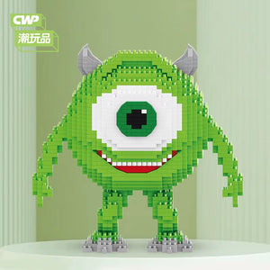 Green one-eyed monster character from Monsters Inc with a playful expression