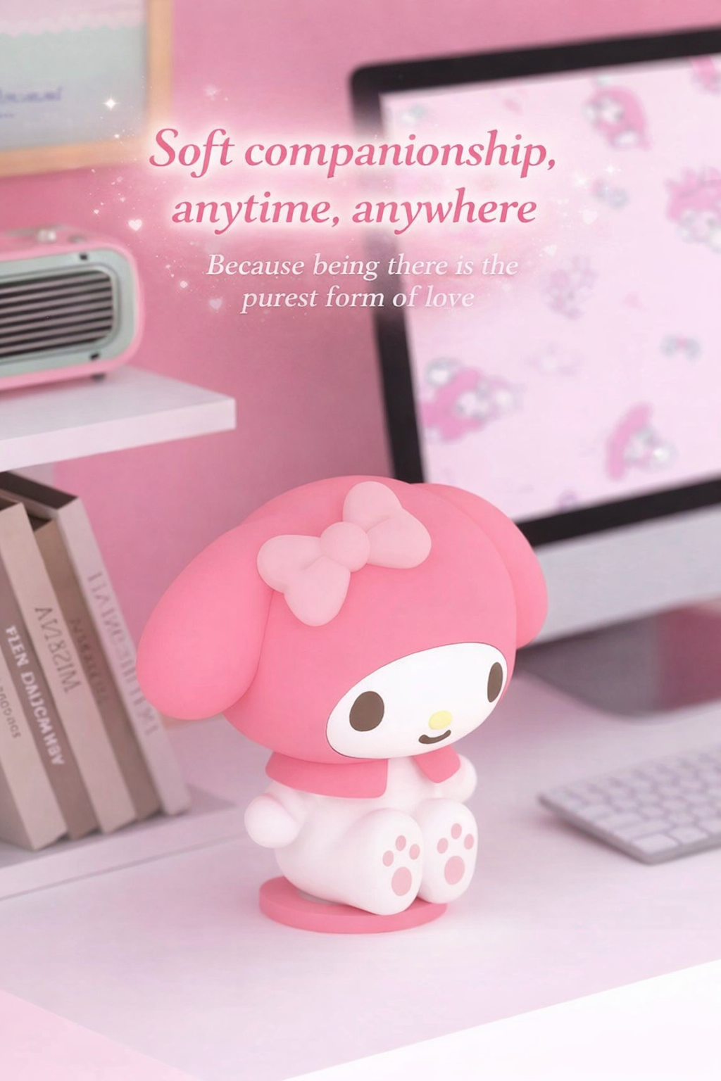 My Melody night light used as cute bedside decor with soft ambient lighting