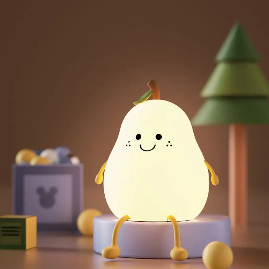 Cute pear night light with soft LED glow