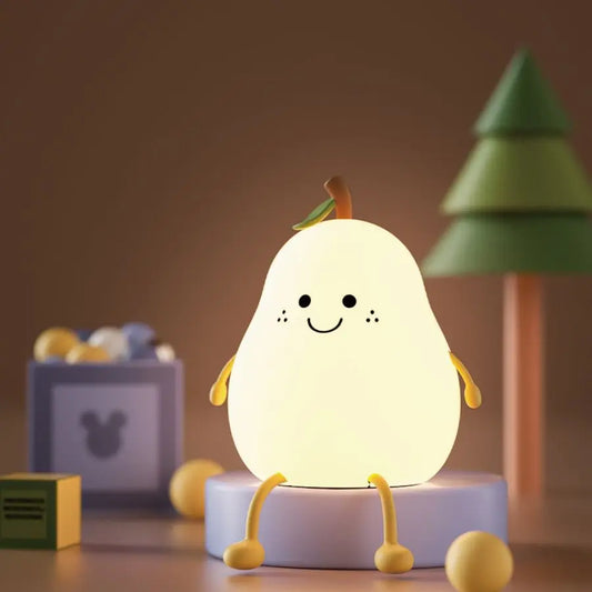 Cute pear night light with soft LED glow