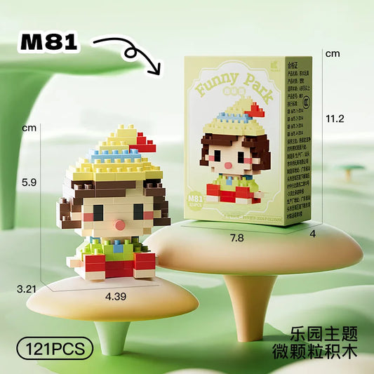 Cute princess building block toy mini figure with hat and dress, fairy tale puzzle toy for kids with 121 pieces