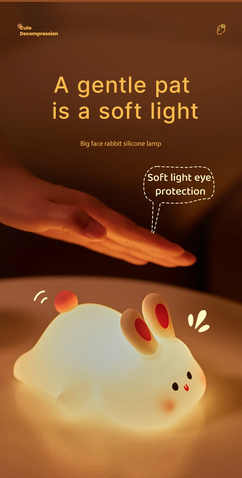 Rabbit night light used as a bedtime companion for kids