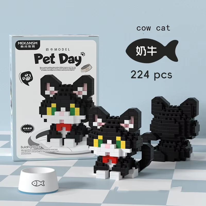 Ragdoll cat micro particle building block figure