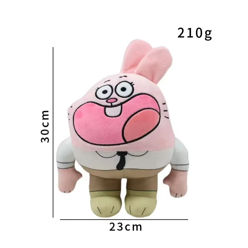 Richard cartoon plush doll shown with size measurement display