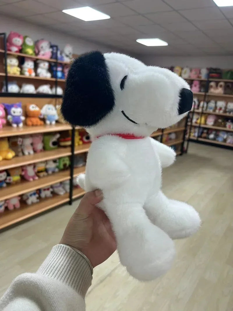 Snoopy plush toy placed in a bedroom as a comforting companion