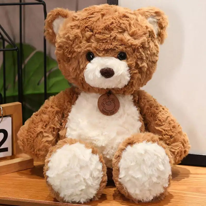 Soft handmade teddy bear plush displayed with a calm and cozy appearance