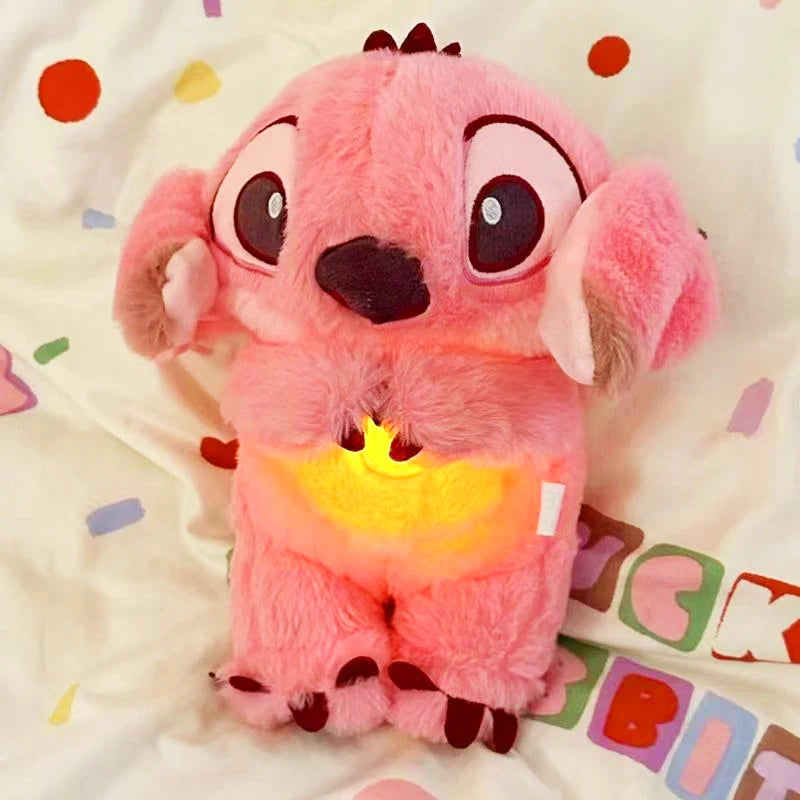 Stitch plush toy showing gentle breathing motion for calming sleep
