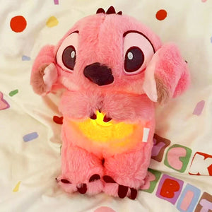 Stitch plush toy showing gentle breathing motion for calming sleep