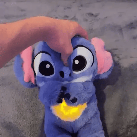 Stitch breathing plush presented as a comforting gift for kids