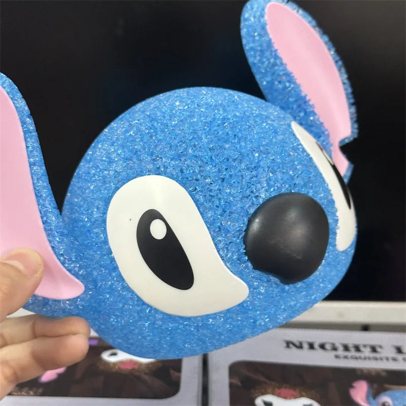 Stitch night light used as a cozy bedside lamp in a bedroom