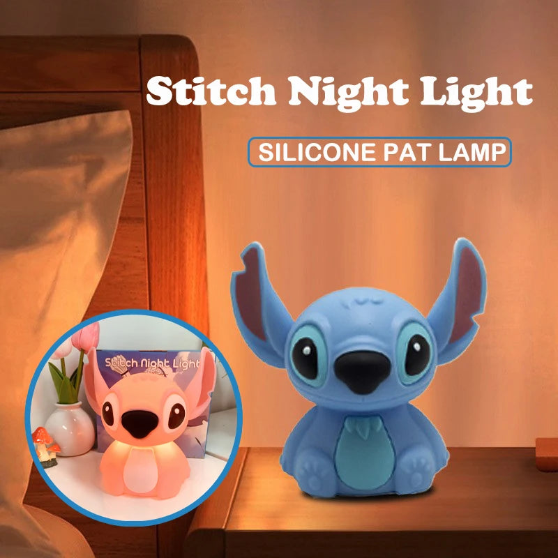 Stitch night light emitting a soft color glow in a dark room