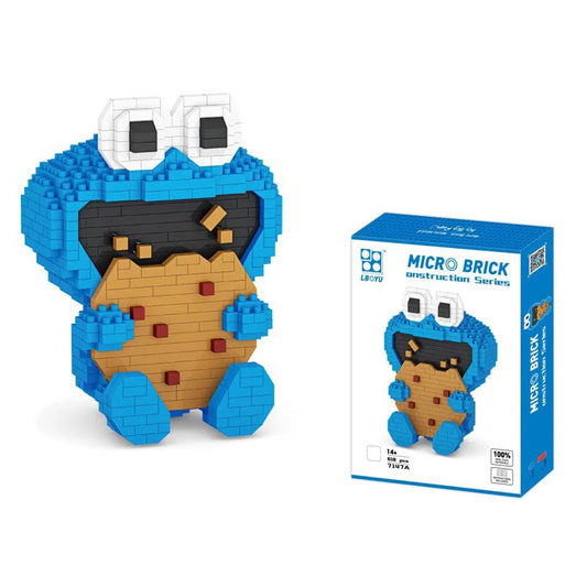 Blue street monster mini diamond brick figure built from building blocks