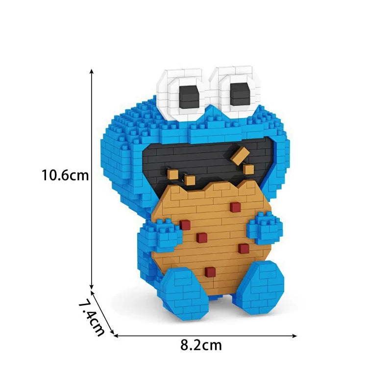 Mini street monster diamond brick figures in multiple colors displayed together