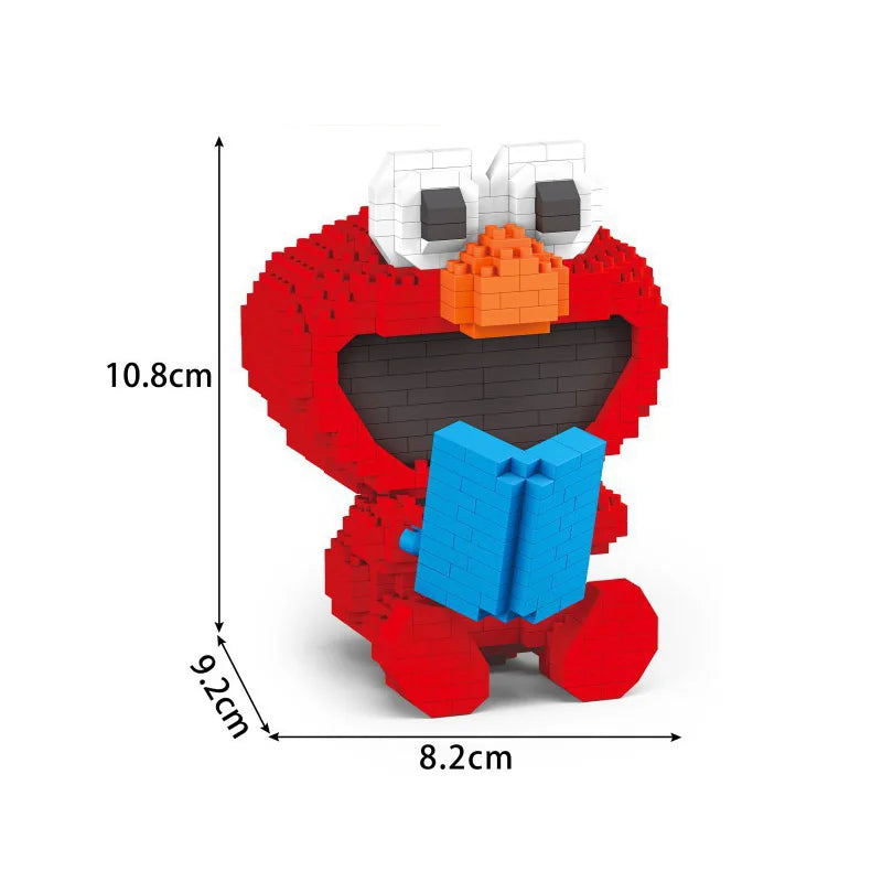 Red street monster mini diamond brick figure made from diamond building blocks