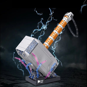 Front view of a thunder hammer MOC built from building blocks