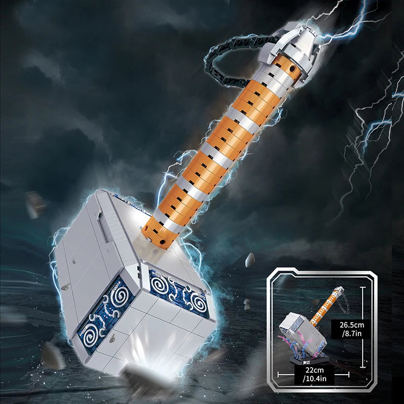 Side view of the thunder hammer building block display model