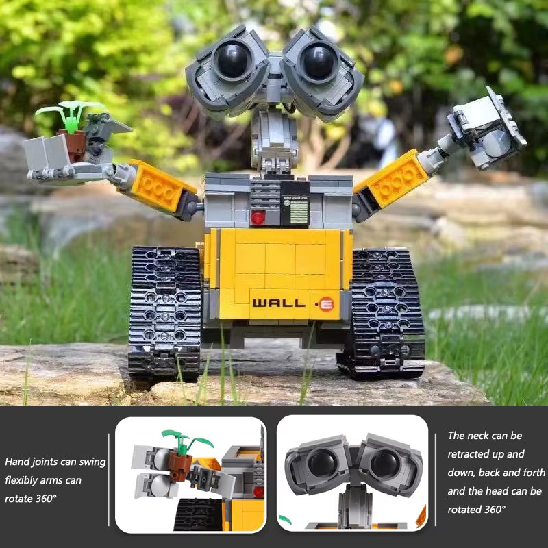 WALL-E brick model used as a decorative display piece on a desk