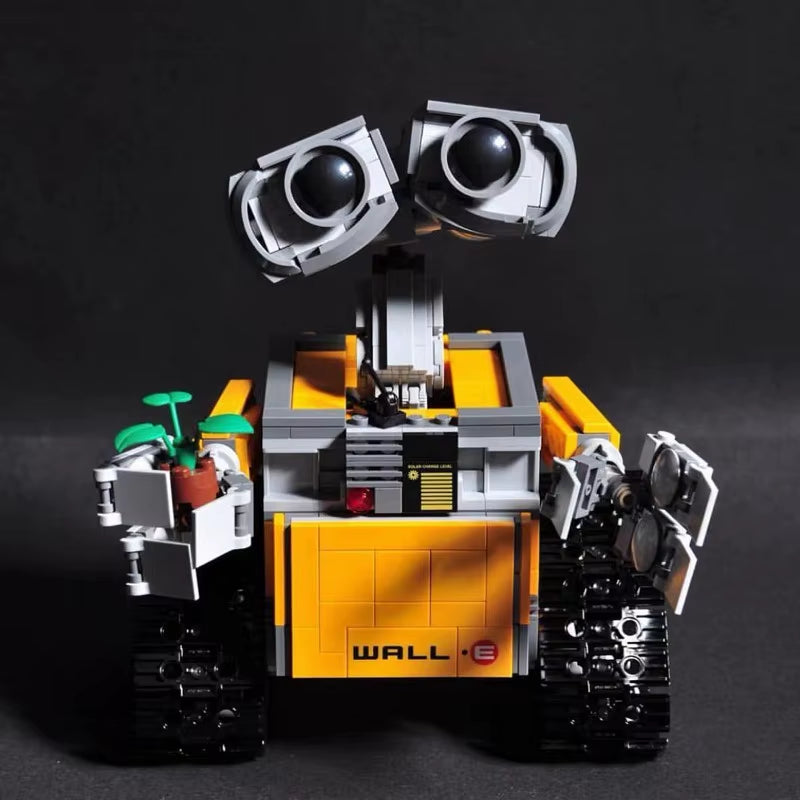 WALL-E robot building block set being assembled piece by piece
