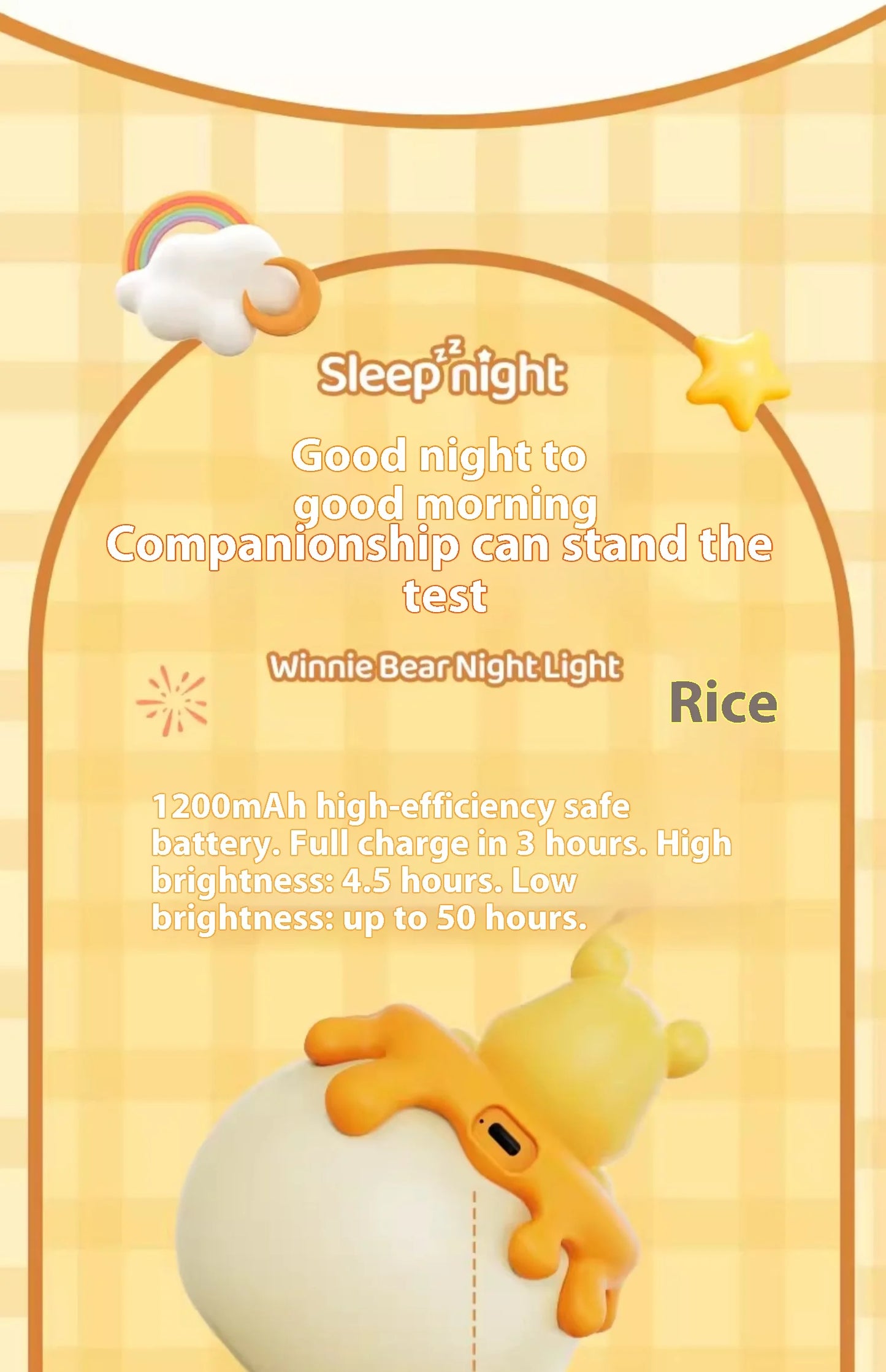 Cute Winnie the Pooh night light with a friendly and comforting design