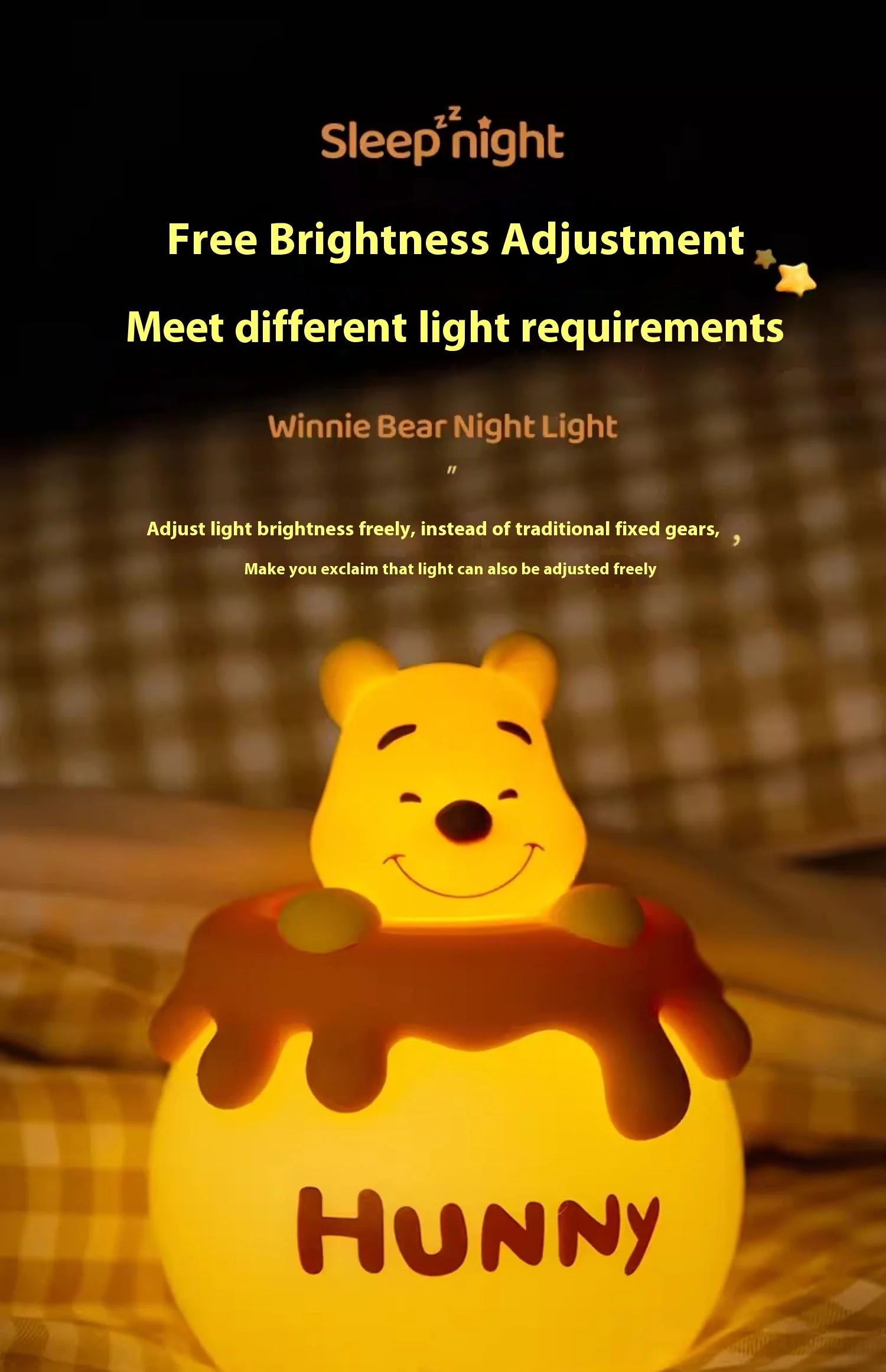 Winnie the Pooh night light creating soft ambient lighting for relaxation