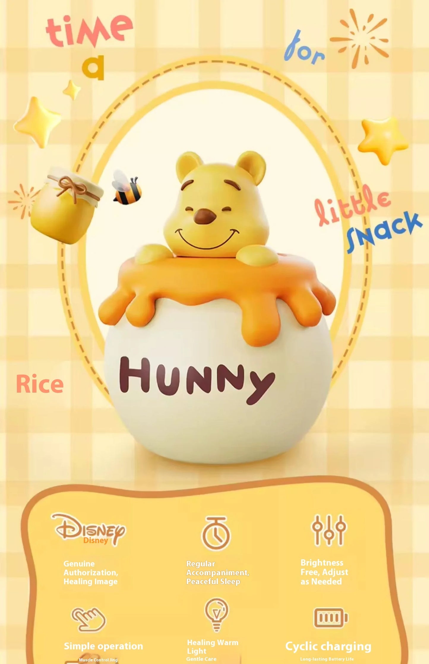 Winnie the Pooh night light emitting a warm and comforting light