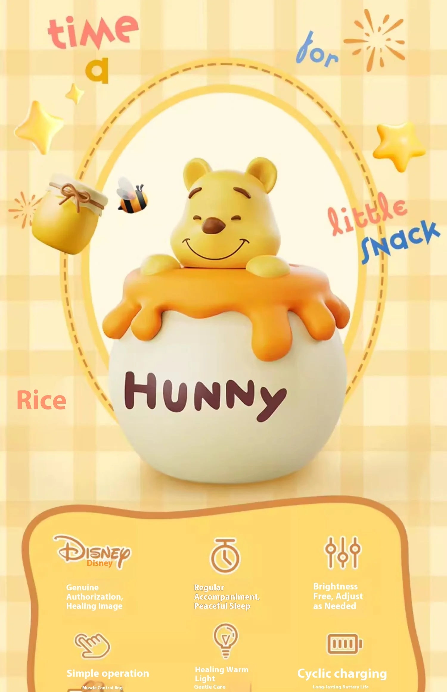 Winnie the Pooh night light emitting a warm and comforting light