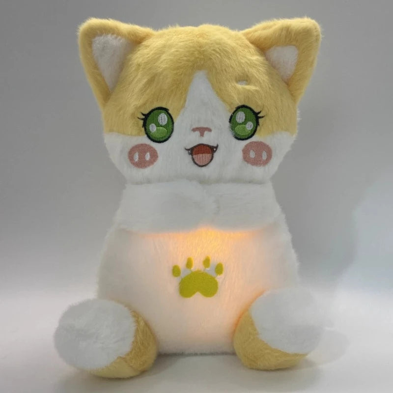 ellow breathing cat plush cozy sensory plush for anxiety relief and sleep